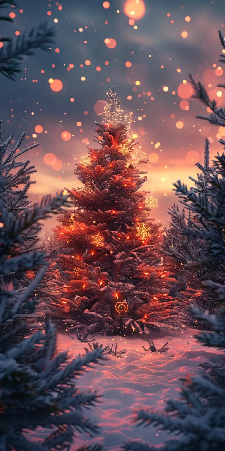 aesthetic christmas wallpaper, wallpaper style, 4K  1:2