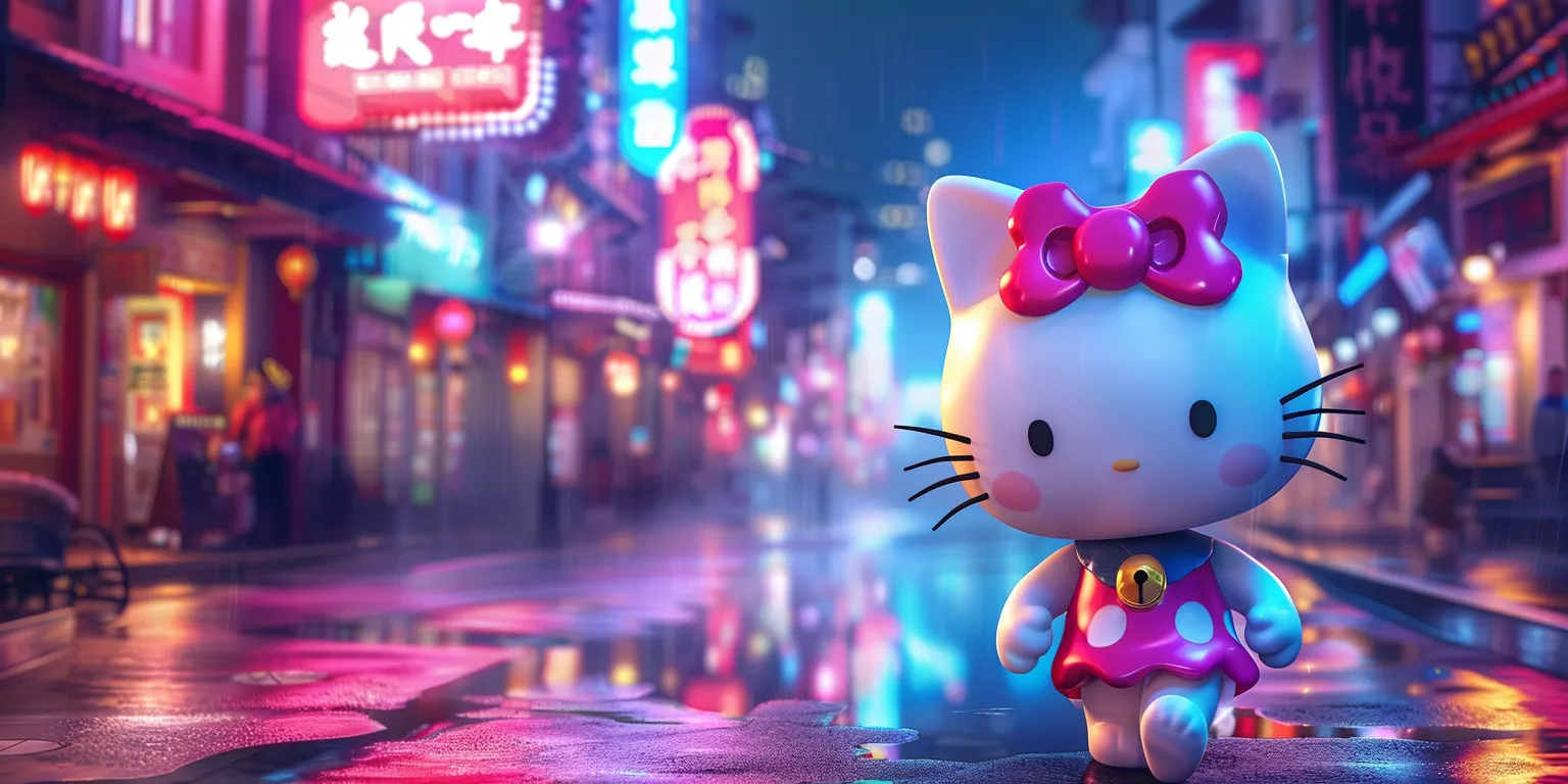 hello kitty background story, wallpaper style, 4K  2:1