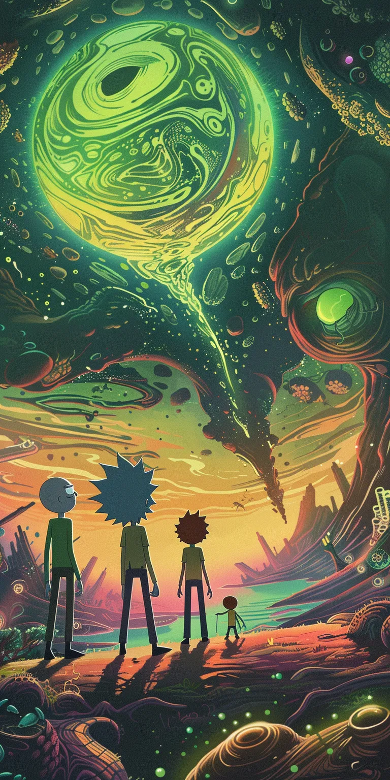 rick and morty wallpapers, wallpaper style, 4K  1:2
