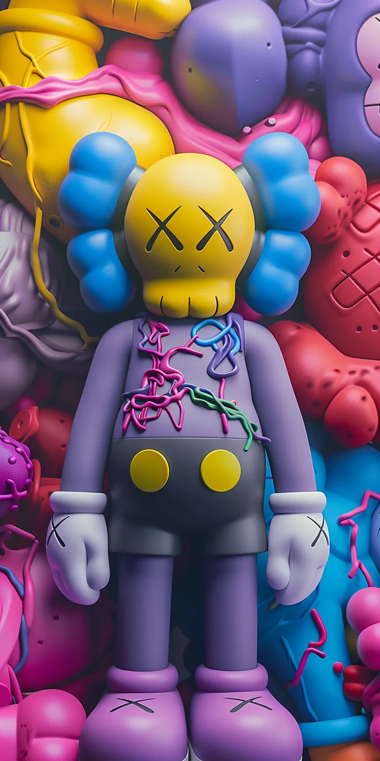 kaws wallpaper, wallpaper style, 4K  1:2