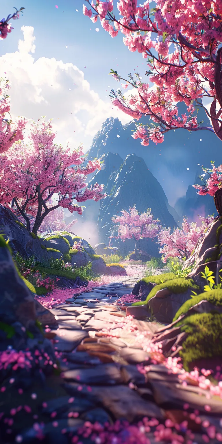 spring background aesthetic, wallpaper style, 4K  1:2