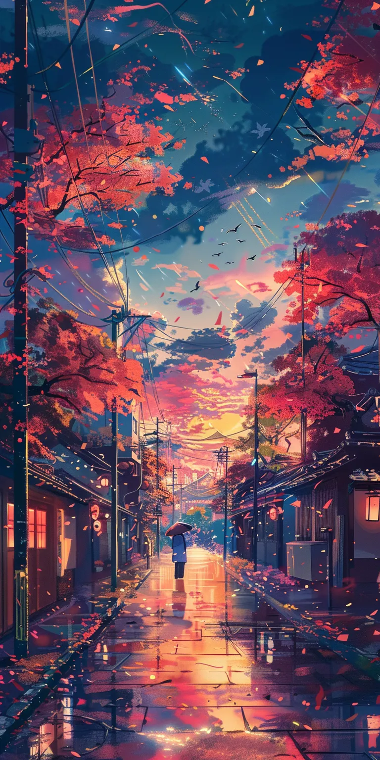 anime background, wallpaper style, 4K  1:2