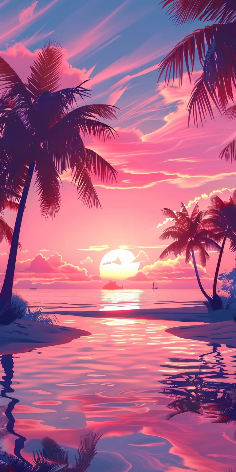 summer backgrounds aesthetic, wallpaper style, 4K  1:2