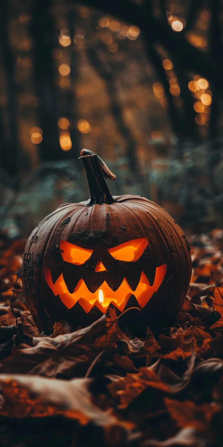 cute halloween wallpaper aesthetic, style, 4K  1:2