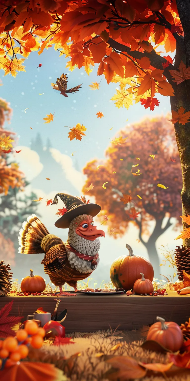 thanksgiving background story, wallpaper style, 4K  1:2