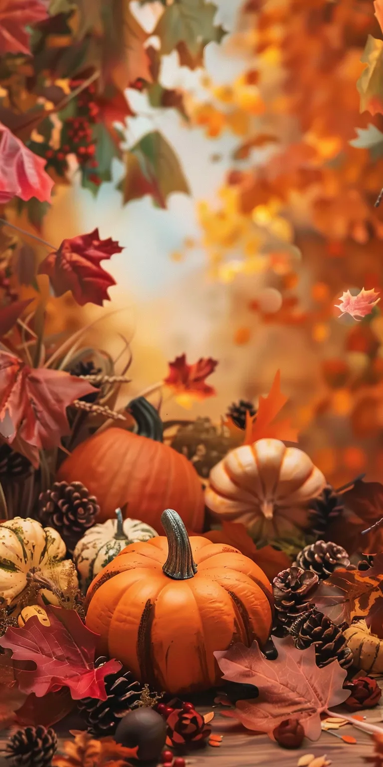 thanksgiving background story, wallpaper style, 4K  1:2