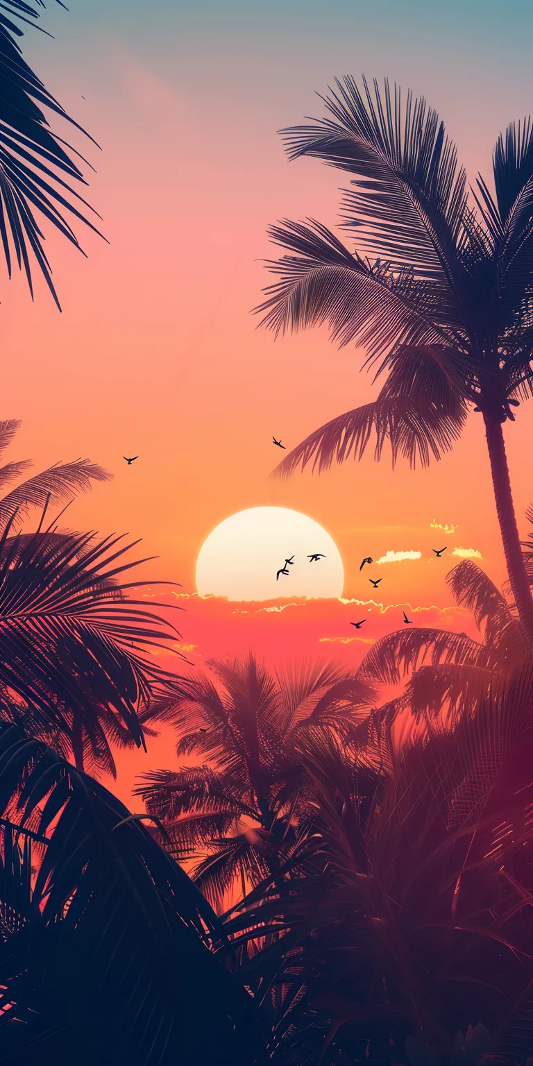 summer backgrounds, wallpaper style, 4K  1:2