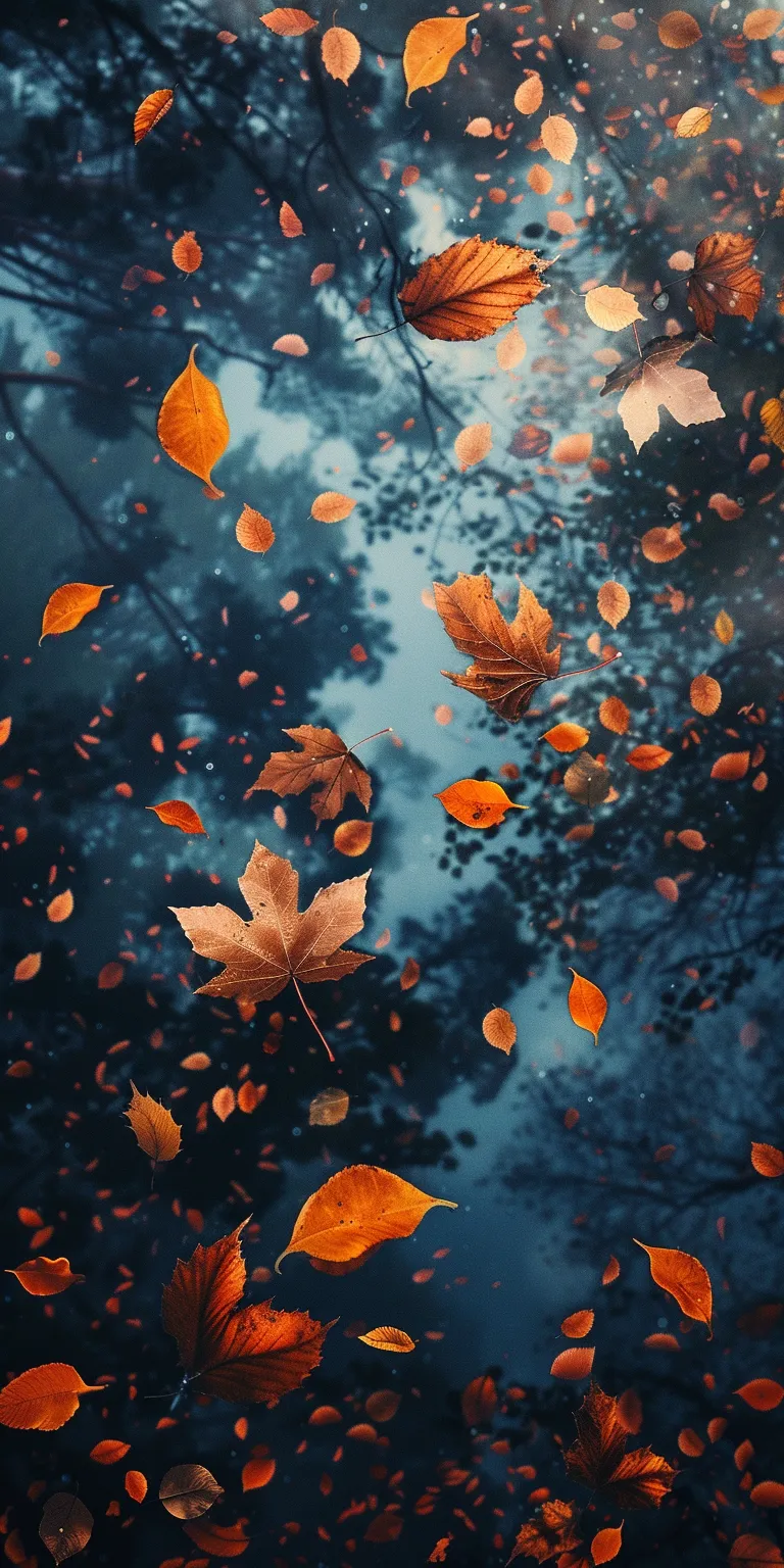 fall desktop wallpaper aesthetic, style, 4K  1:2