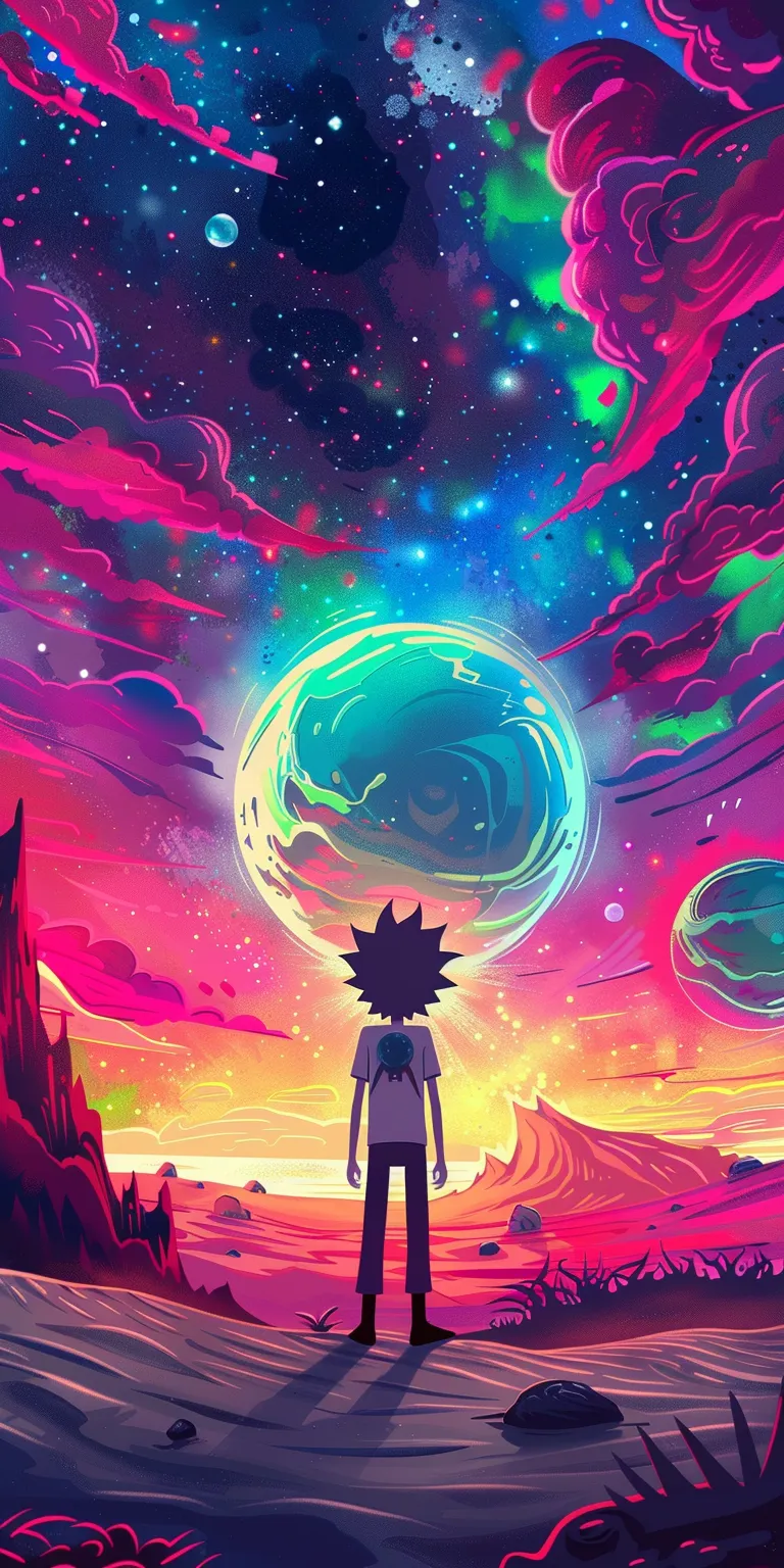 rick and morty wallpapers phone, wallpaper style, 4K  1:2