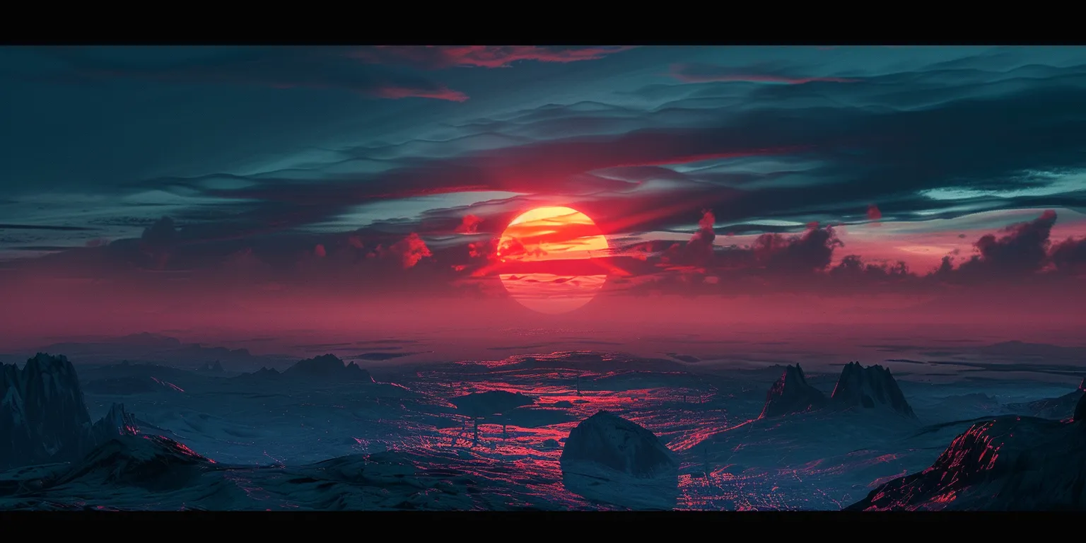 sunset background, wallpaper style, 4K  2:1