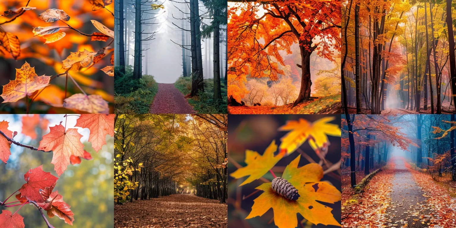 fall background wallpaper collage, style, 4K  2:1