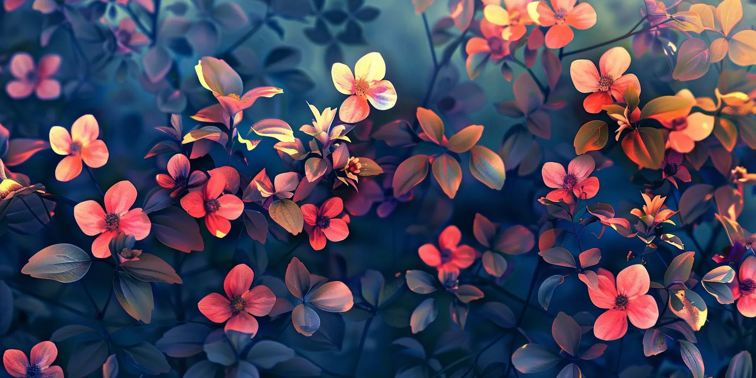 wallpaper with flowers small, style, 4K  2:1
