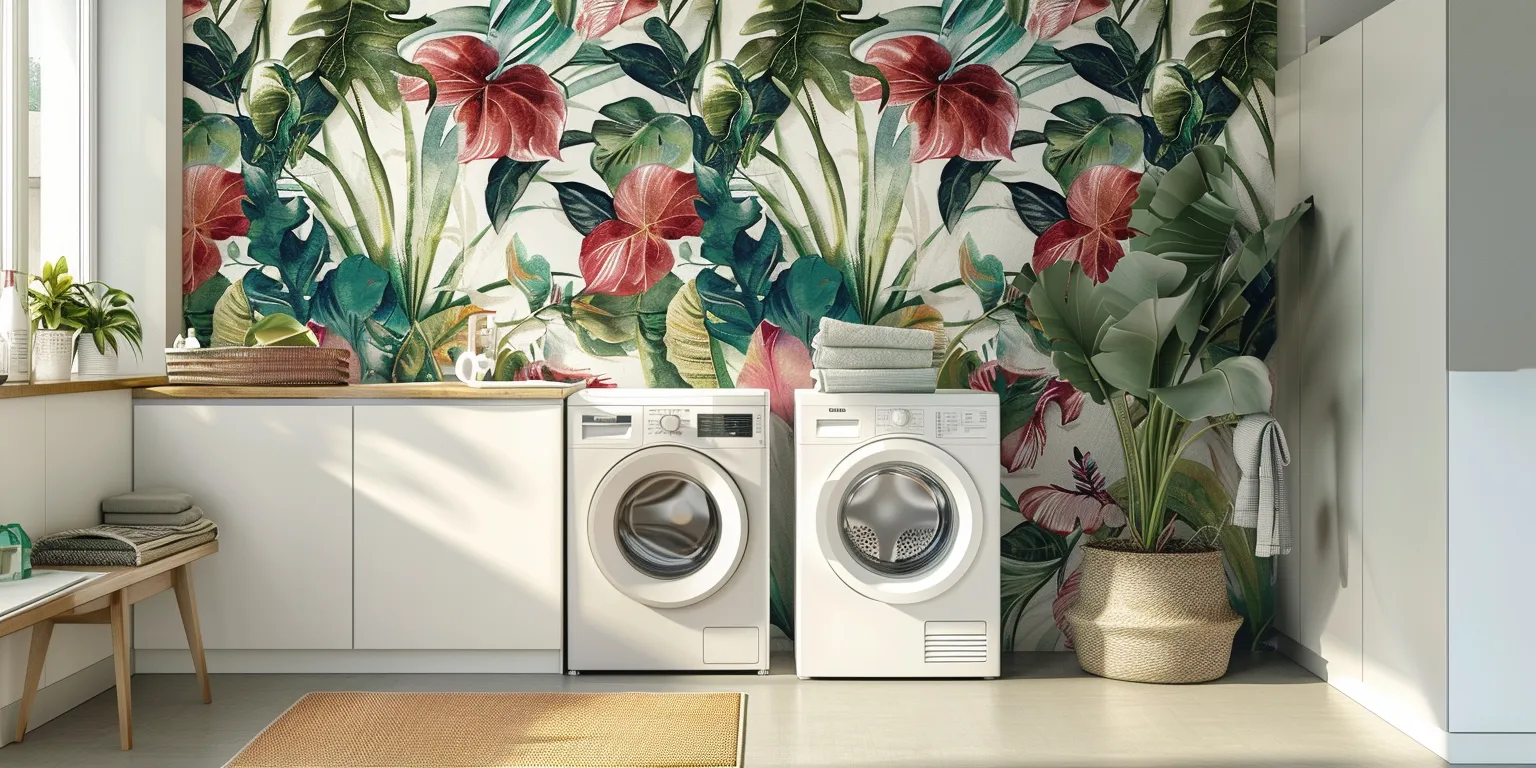 fun wallpaper for laundry room, style, 4K  2:1