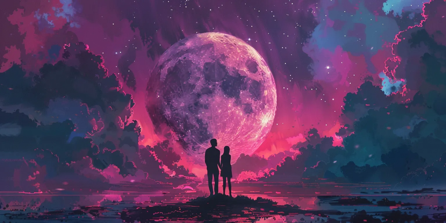 love wallpaper synthwave, moon, universe, space, dreamcore