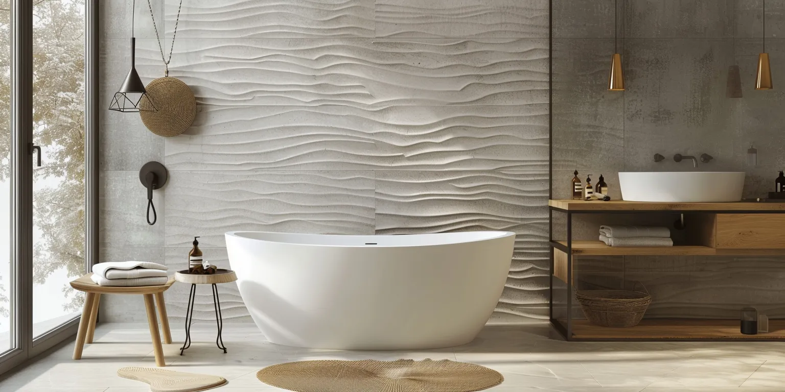 textured wallpaper for bathroom, style, 4K  2:1