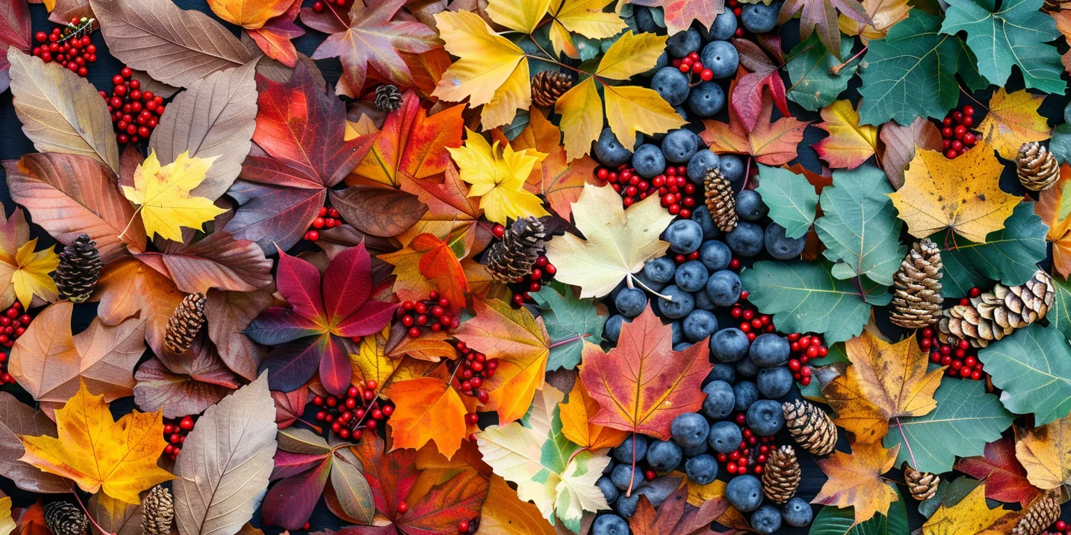 fall background wallpaper collage, style, 4K  2:1