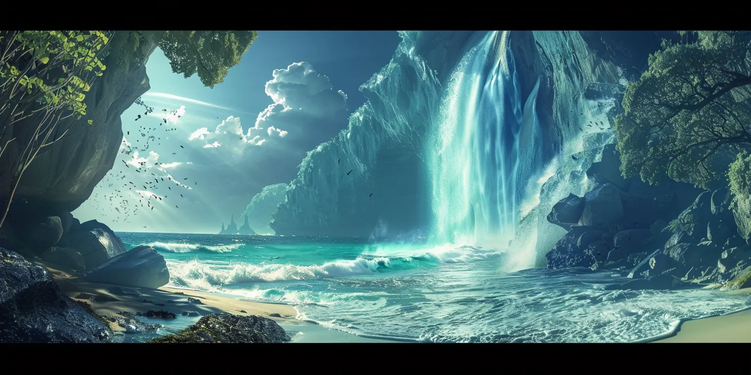 background pictures 3840x1080, ocean, backgrounds, waterfall, wallpapercave
