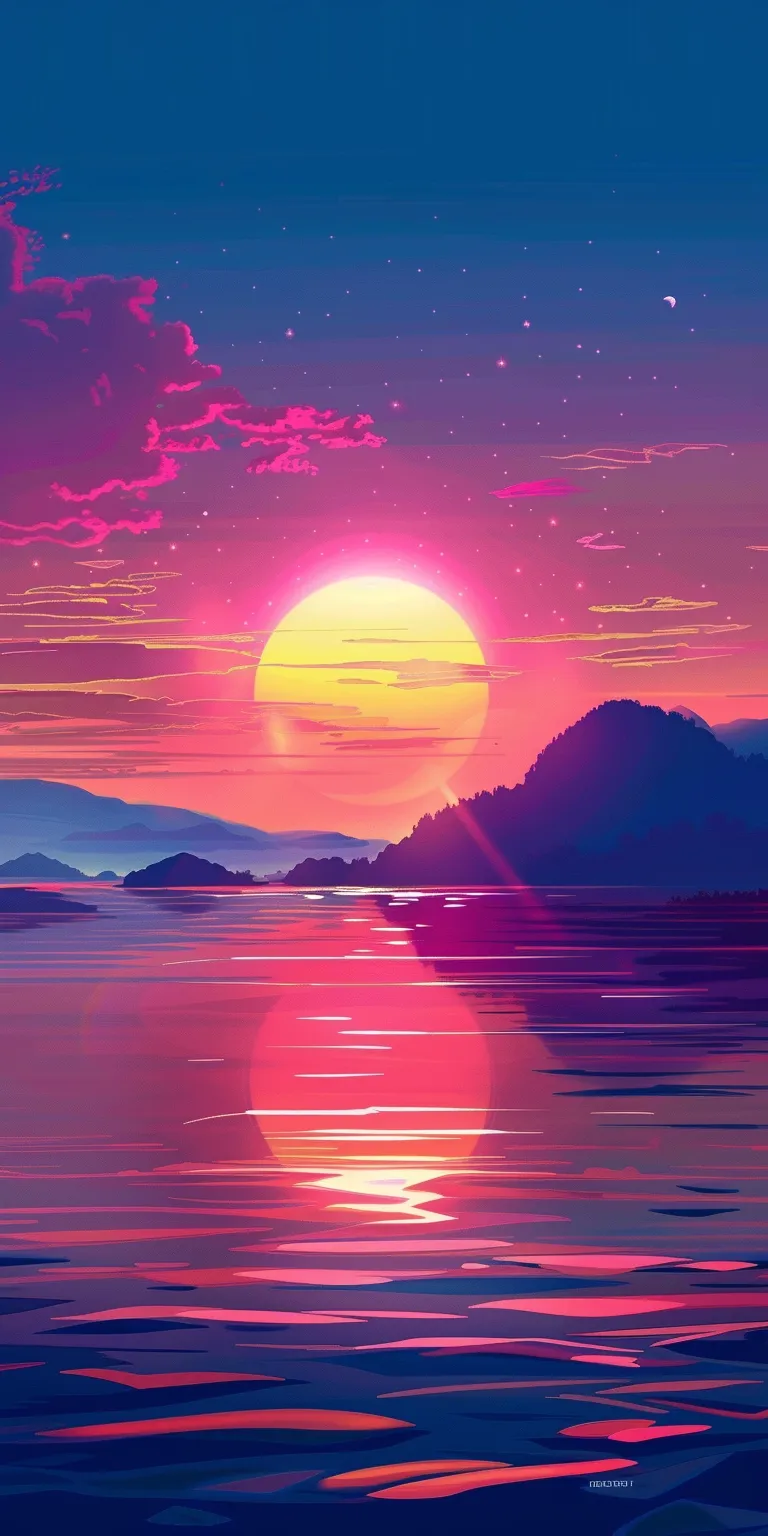 sunset background wallpaper, wallpaper style, 4K  1:2