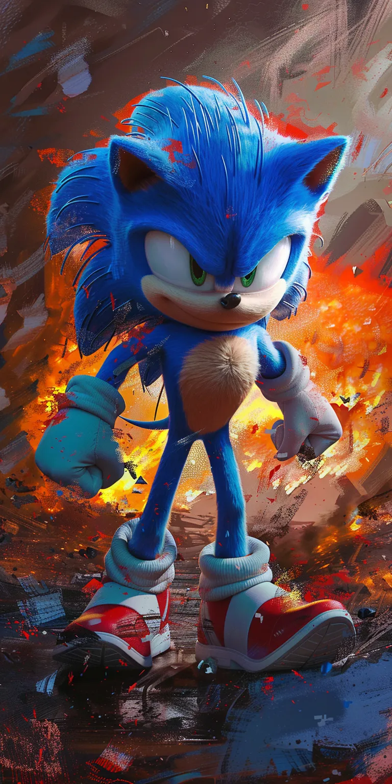 sonic wallpaper 4k, style, 4K  1:2