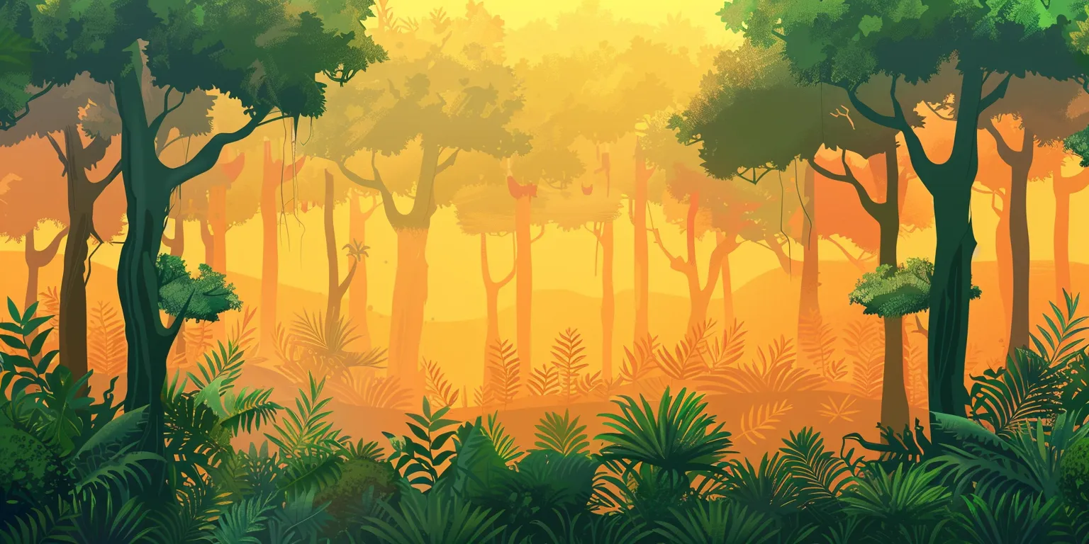 forest background drawing, wallpaper style, 4K  2:1