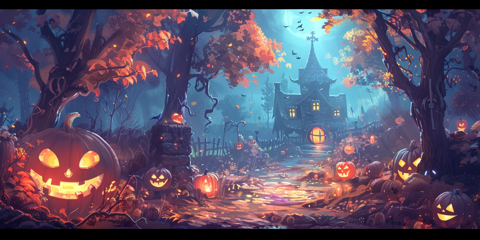 cute halloween wallpaper aesthetic, style, 4K  2:1