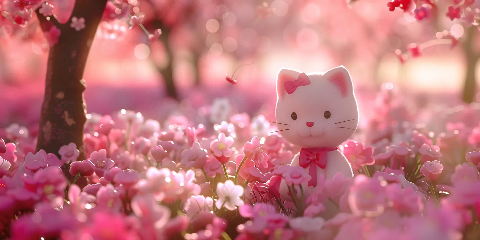 hello kitty background story, wallpaper style, 4K  2:1