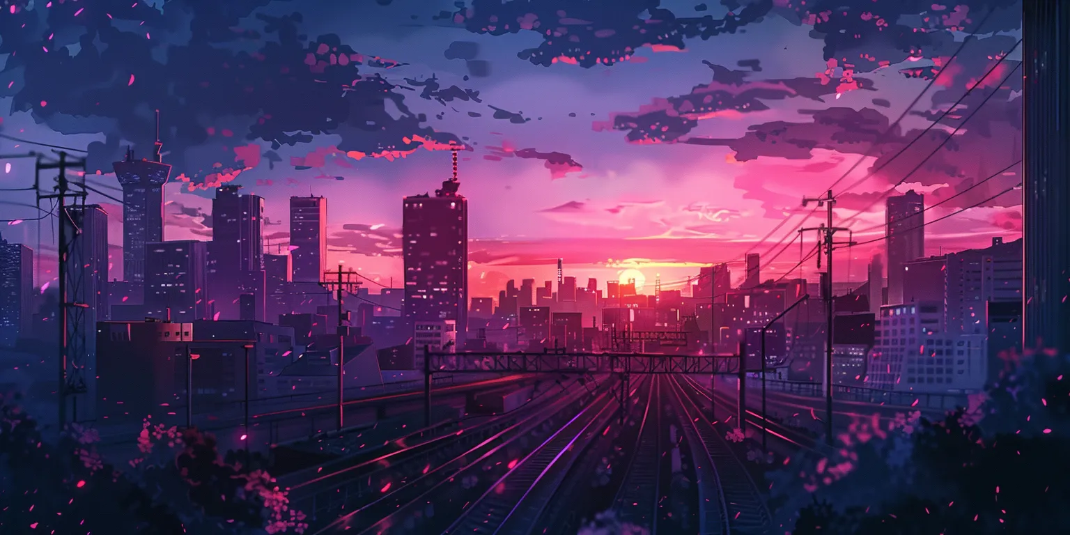 anime background, wallpaper style, 4K  2:1