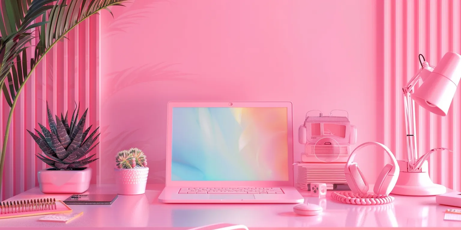 pink aesthetic wallpaper laptop, style, 4K  2:1