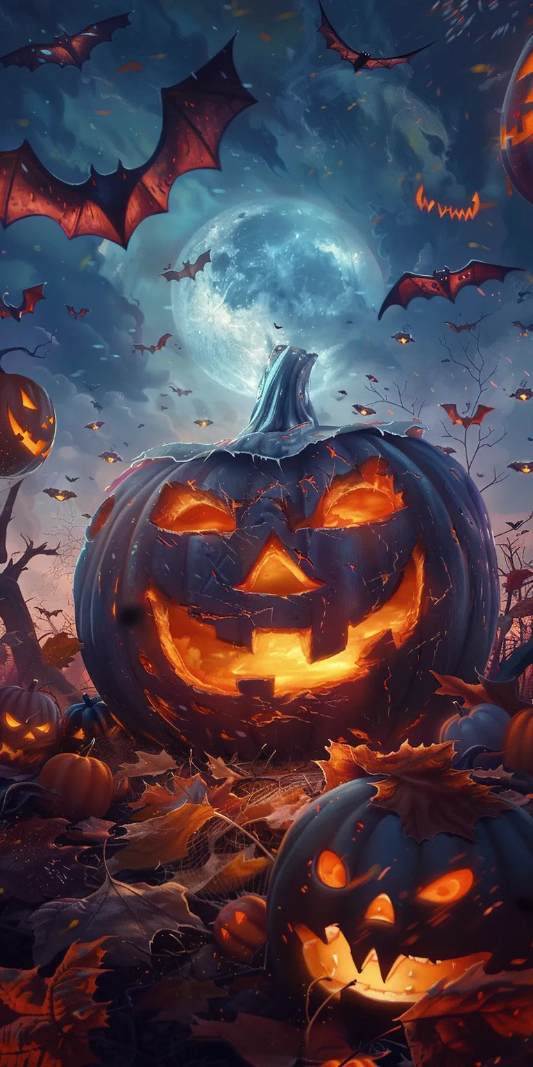 halloween desktop wallpaper, wallpaper style, 4K  1:2