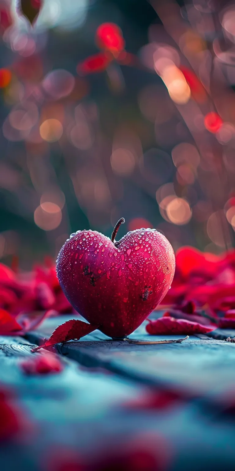 love wallpaper strawberry, cherry, heart, wall, apple