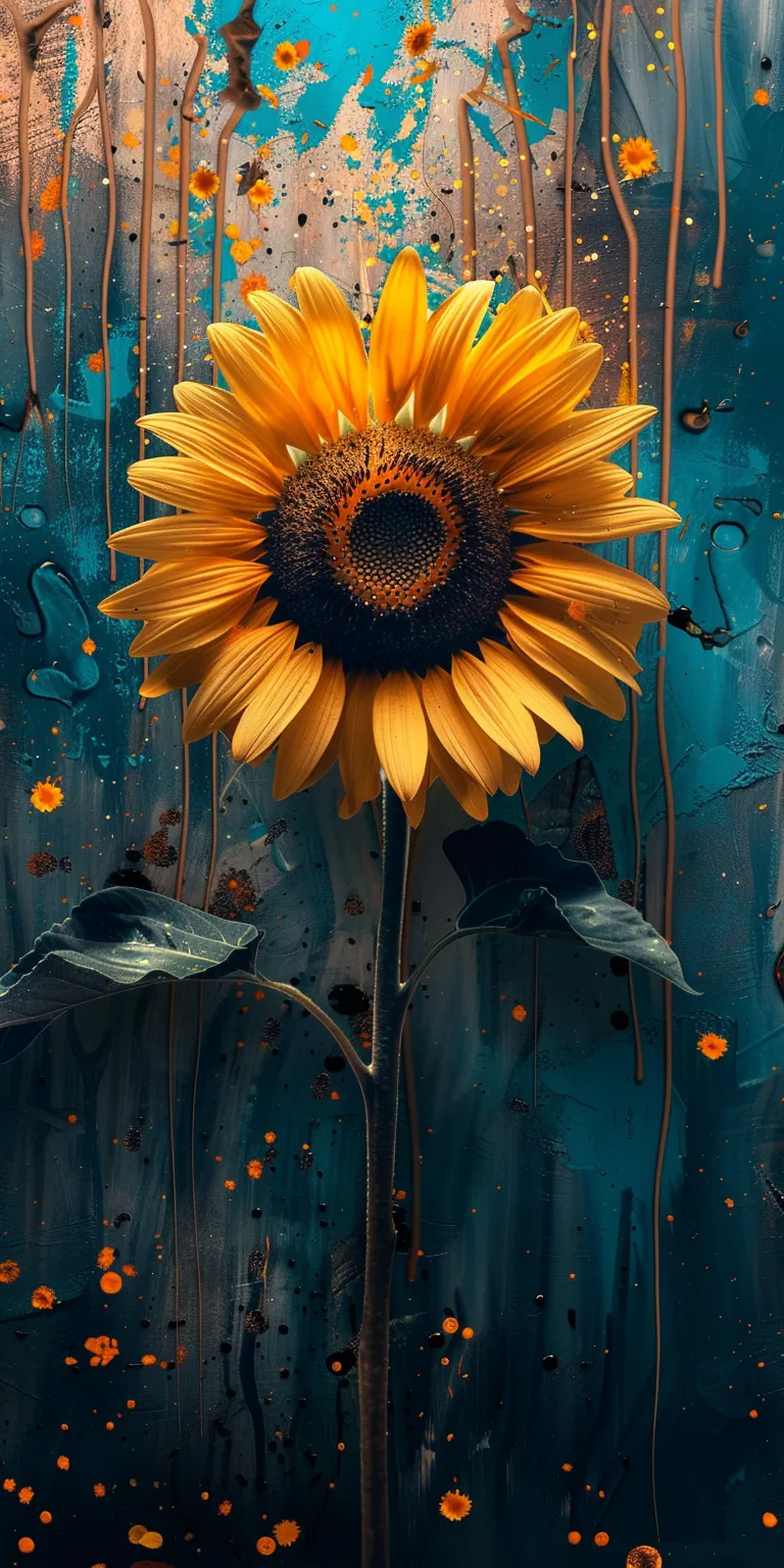 sunflower wallpaper sunflower, gogh, amoled, sun, yellow