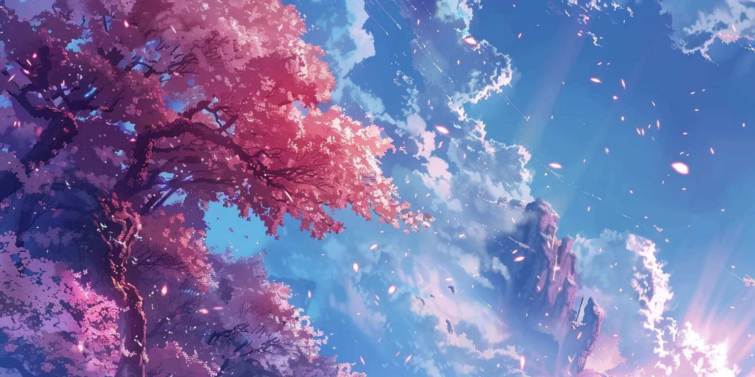 anime background, wallpaper style, 4K  2:1