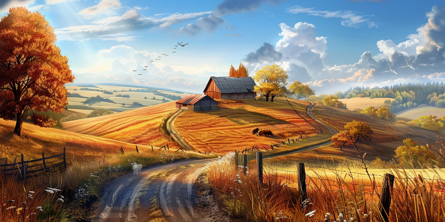country wallpaper landscape, country, autumn, valley, 3840x1080