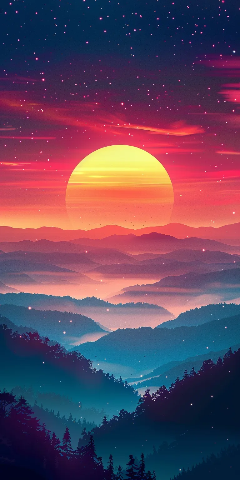 sunset background wallpaper, wallpaper style, 4K  1:2