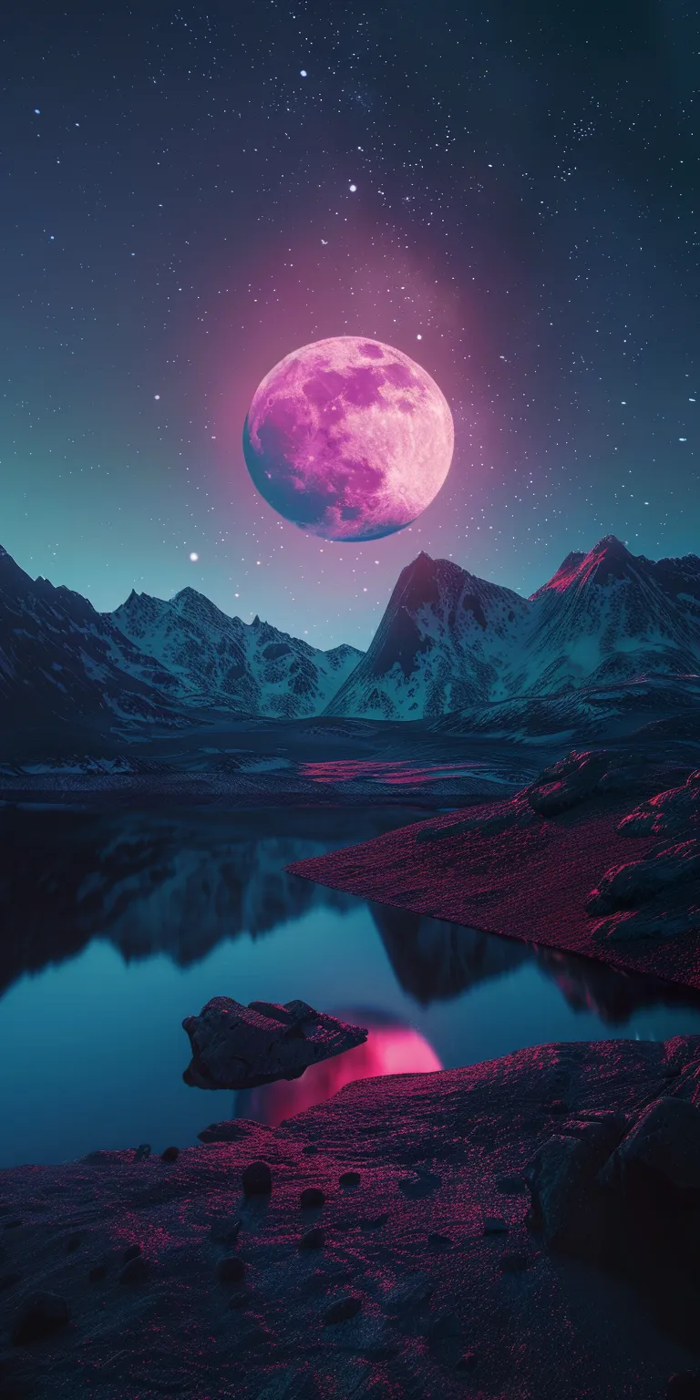 desktop wallpaper 4k 1080x1920, moon, amoled, lockscreen, zedge