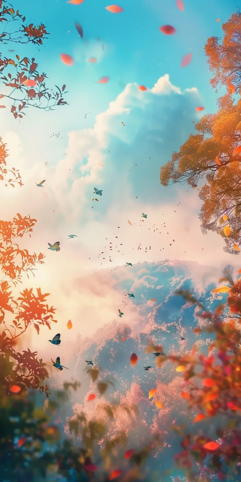 background pictures butterflies, 3840x1080, autumn, fall, wonderland