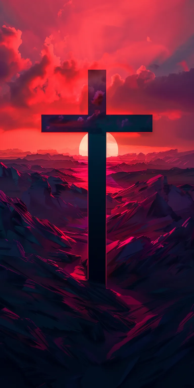 cross wallpaper aesthetic, style, 4K  1:2