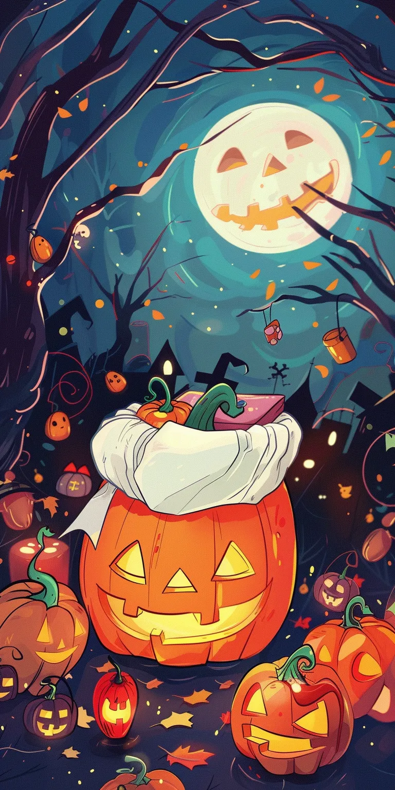 cute halloween wallpaper, wallpaper style, 4K  1:2