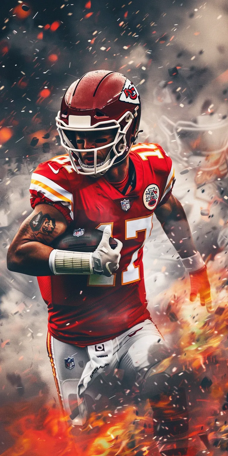 nfl wallpapers chiefs, mahomes, nfl, fire