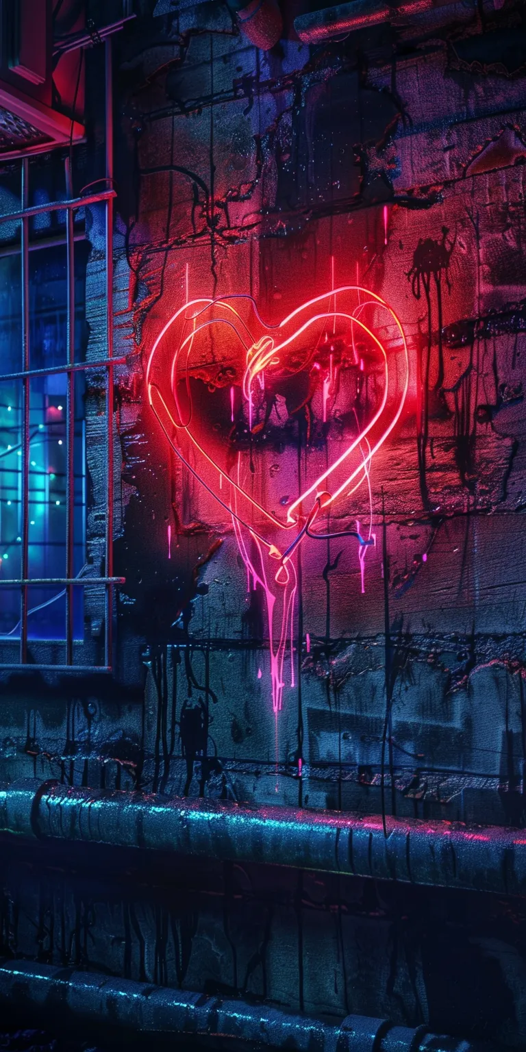 heart background aesthetic, wallpaper style, 4K  1:2