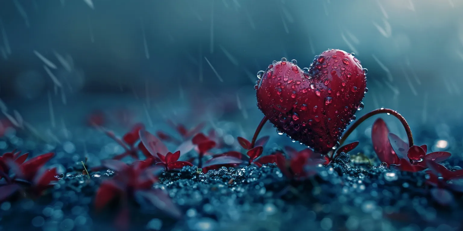 love wallpaper heart, hearts, rain, romantic