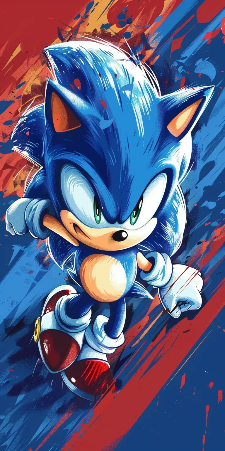 sonic wallpaper, wallpaper style, 4K  1:2