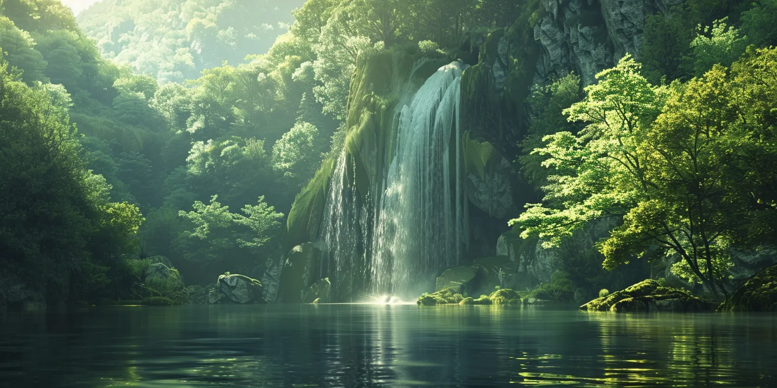 desktop wallpaper 4k waterfall, evergarden, falls, greenery, nature