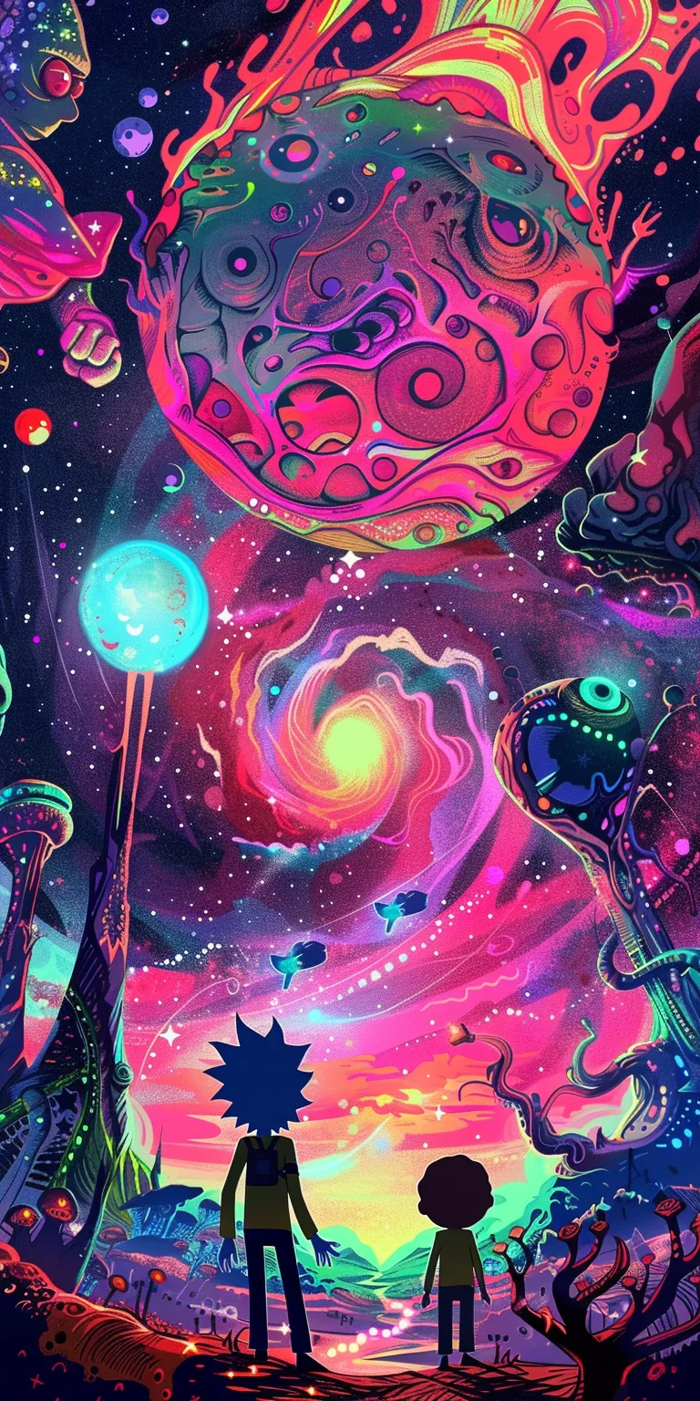 rick and morty wallpaper phone, style, 4K  1:2