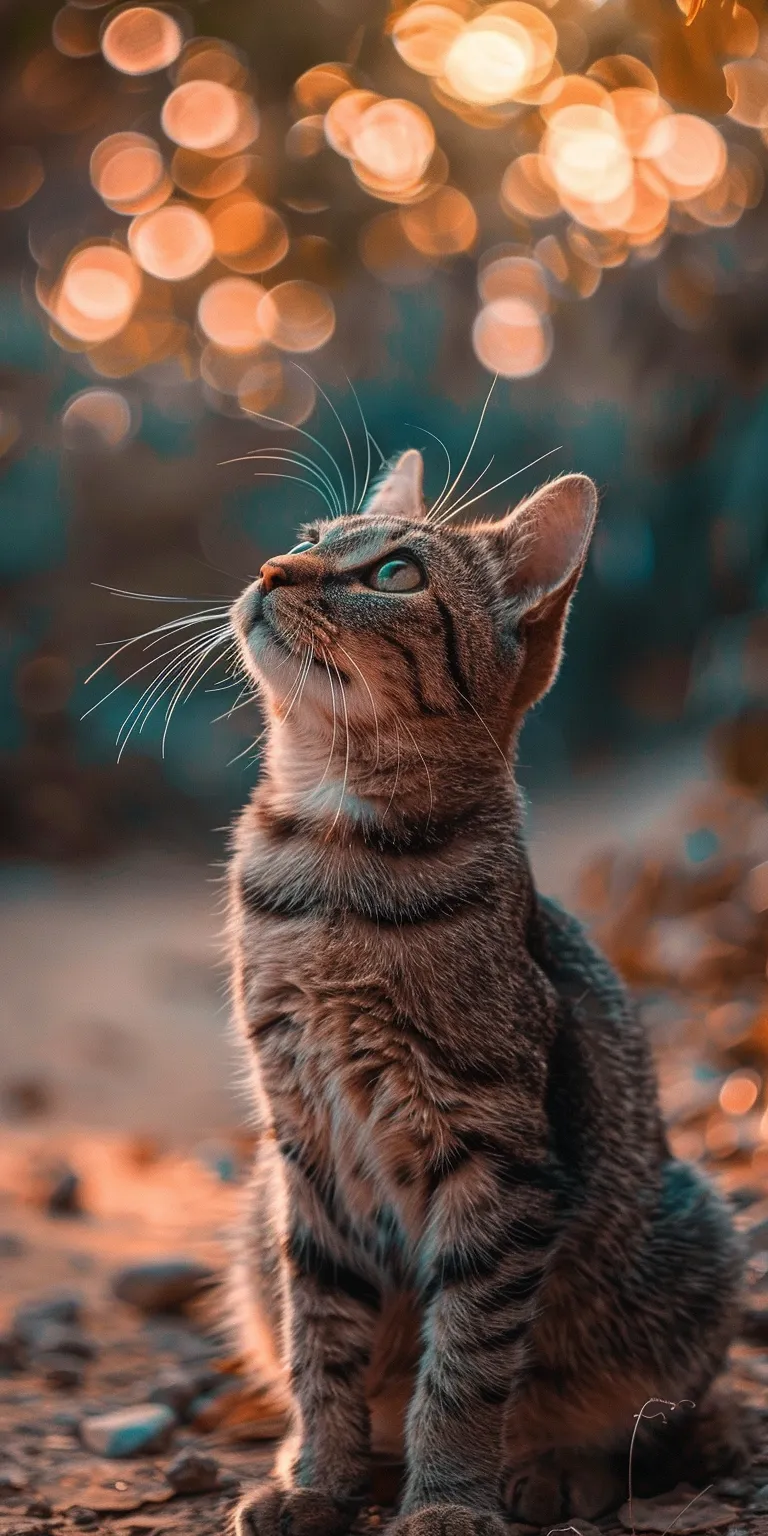 cute cat wallpaper for phone, style, 4K  1:2