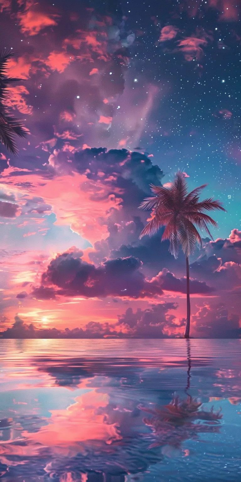 background pictures 3840x1080, 2560x1440, 3440x1440, ocean, synthwave