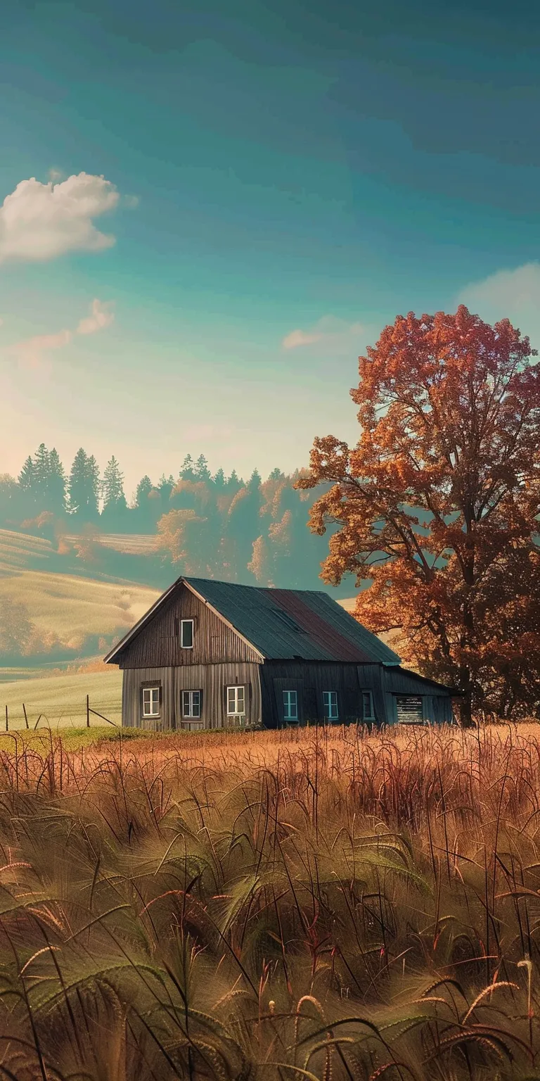country wallpaper autumn, country, scenery, 3840x1080, house
