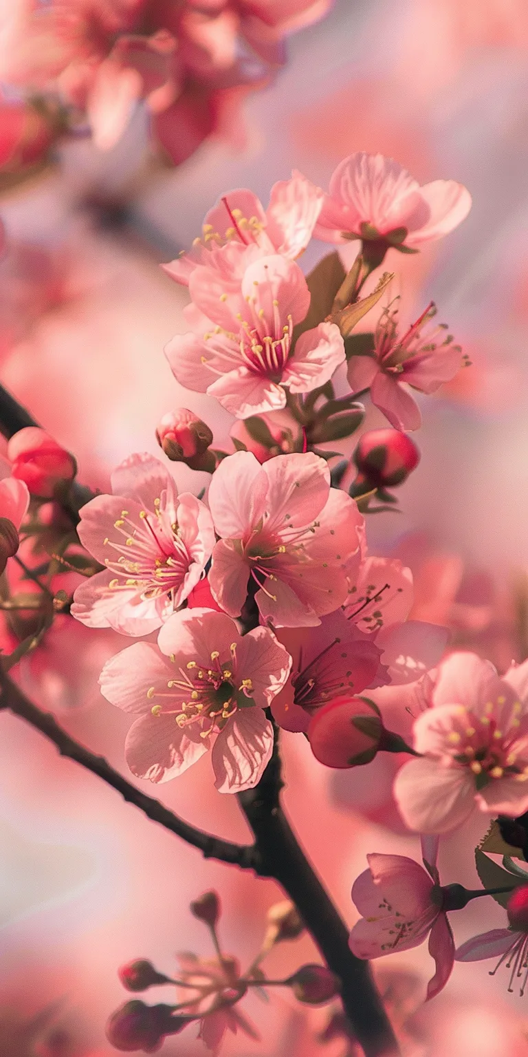 light pink wallpaper blossom, sakura, spring, flowers, flower