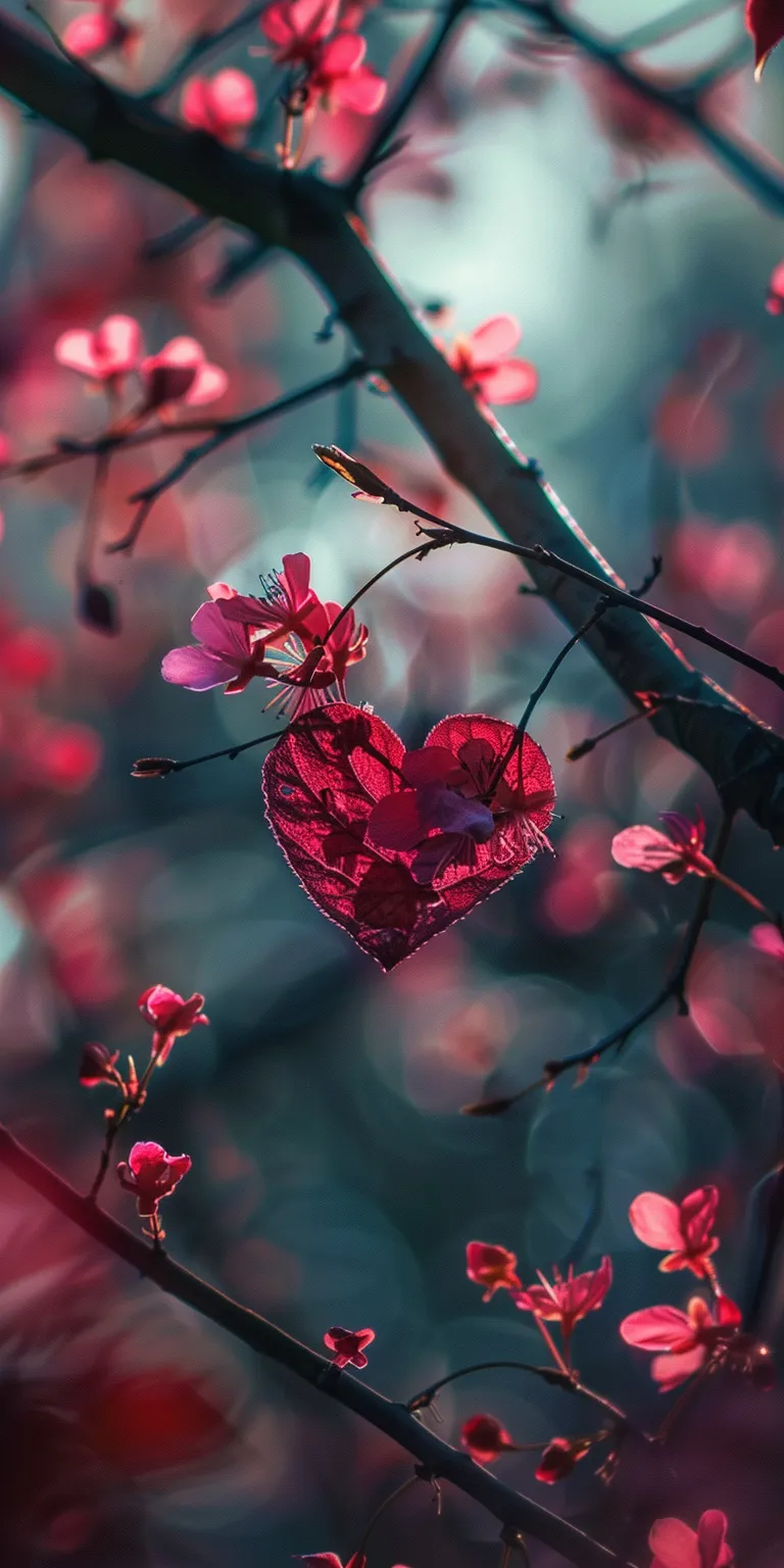 love wallpapers heart, hearts, blossom, pinterest, cherry