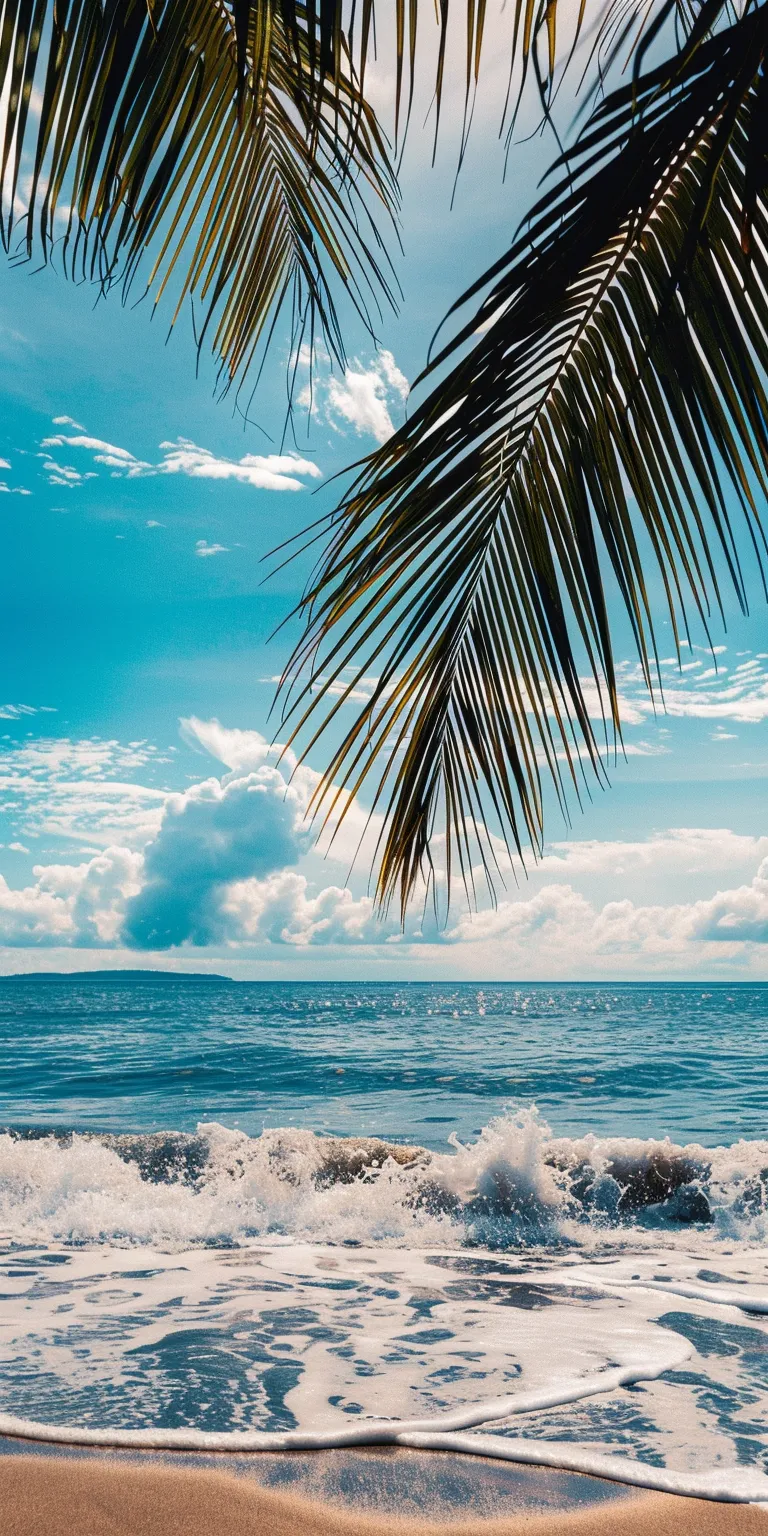 beach background wallpaper, wallpaper style, 4K  1:2